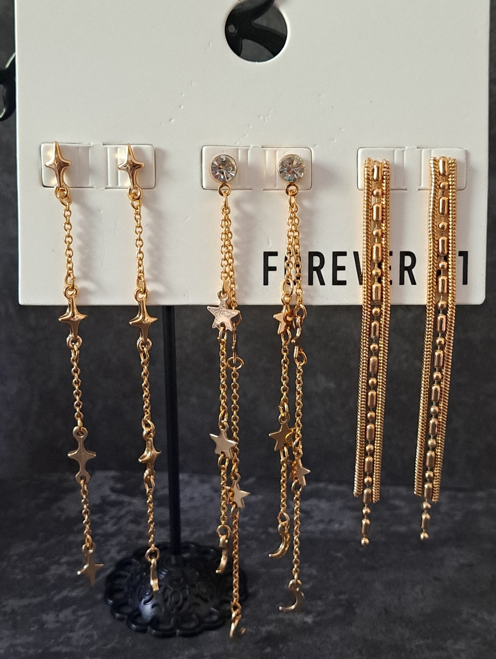 Forever 21 3pk Celestial Goldtone Earring Set